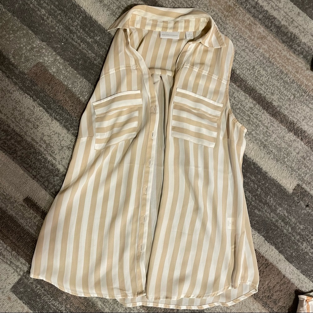 New York & Co Striped Tank Blouse